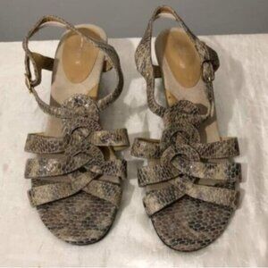 Snake Skin Sling Back Heels Sz 10